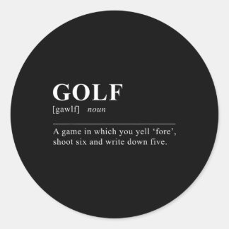 Funny Golf Definition Runder Aufkleber