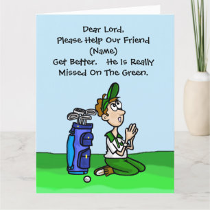 Funny Golf Get Well Card Karte