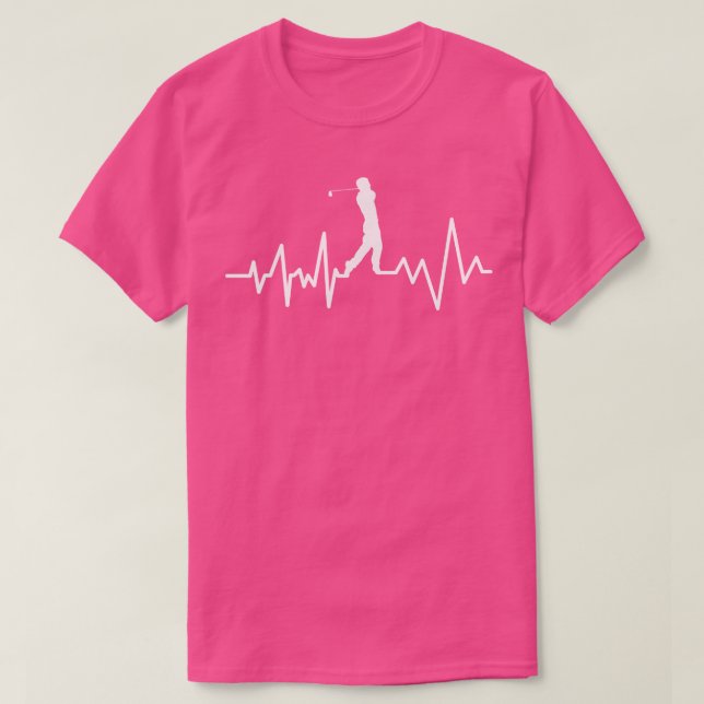 Funny Golf Heartbeat Fathtag T-Shirt (Design vorne)