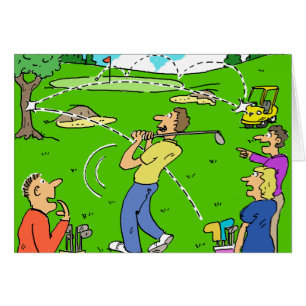 Funny Golf Image. Freak Golf Shot Rebounds