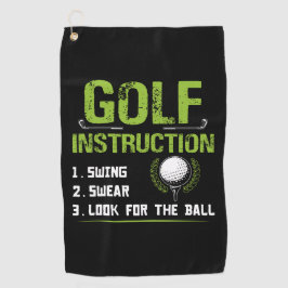 Funny Golf Instructions Golfhandtuch