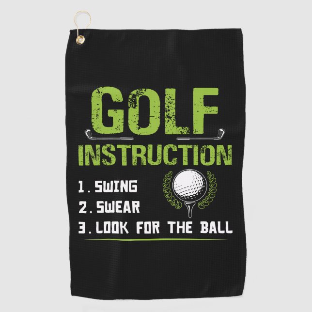 Funny Golf Instructions Golfhandtuch (Vorderseite)