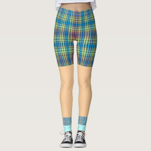 Funny golf kurze Socken karierte Muster Leggings