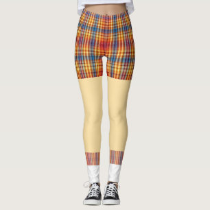 Funny golf kurze Socken karierte Muster Leggings