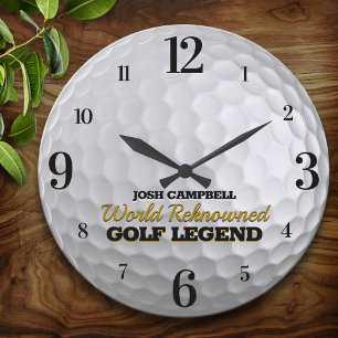 Funny Golf Legend Golf Ball Personalisiert Große Wanduhr