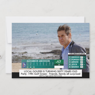 Funny Golf News  ️ 40. 50. 60. Geburtstag von Männ Einladung