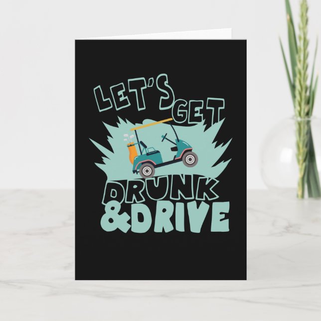 Funny Golf Outfit Drunk And Drive Golf Caddy Karte (Vorderseite)