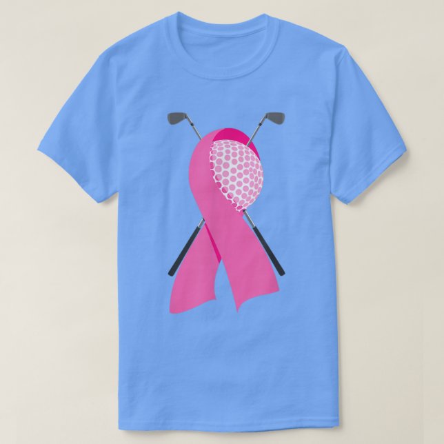 Funny Golf Pink Ribbon Breast Cancer Awareness Sup T-Shirt (Design vorne)