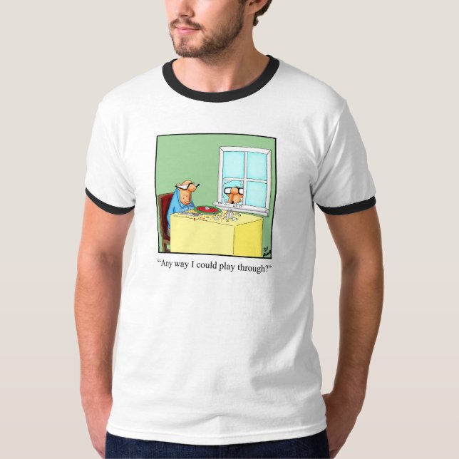 Funny Golf "Play Through" Spaß Tee Shirt (Vorderseite)