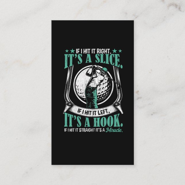 Funny Golf Player Lucky Golf Swing Skill Joke Visitenkarte (Vorderseite)