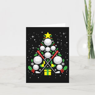 Funny Golf Player Xmas Lights Golf Weihnachtsbaum Karte