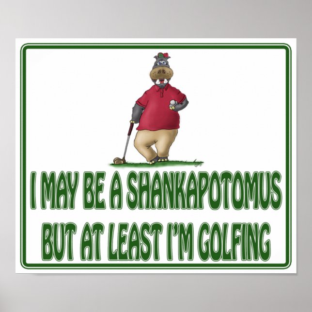 Funny Golf Poster: Shankapotomus Hippo Poster (Vorne)