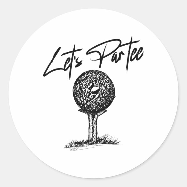 Funny Golf Pub Runder Aufkleber (Vorderseite)