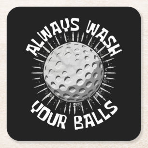 Funny Golf Rechteckiger Pappuntersetzer