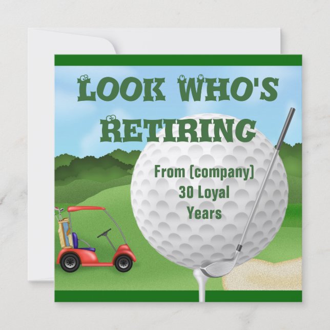 FUNNY Golf Retirement Einladungen TEMPLATE (Vorderseite)