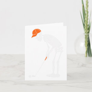 Funny Golf Skeleton Golf Halloween Golfsport Karte