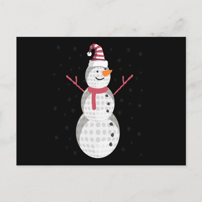 Funny Golf Snowman Weihnachten Neues Jahr Geschenk Postkarte (Vorderseite)