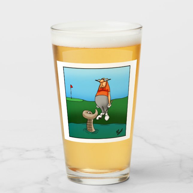 Funny Golf Spaß Beer Glass Geschenk Glas (Vorne (Gefüllt))