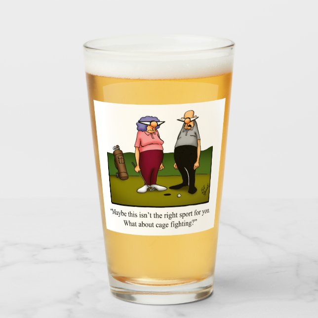Funny Golf Spaß Beer Glass Glas (Vorne (Gefüllt))