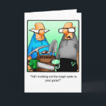 Funny Golf Spaß Geburtstag Grußkarte Karte<br><div class="desc">Genießen Sie es, mit dieser unglaublich witzig Glückwunschkarte des Golfspielers Bill Abbott über den Geburtstag des Karikaturisten das Lachen zu verbreiten. Lachs mit deinen besten Wünschen zum glücklichen Geburtstag. Bill Abbotts Cartoon "Spectickles" ist das international syndizierte Comic auch in Hallmark U.K., Reader's Digest, Saturday Abend Post und anderen feinen Magazinen...</div>