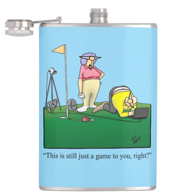 Funny Golf Spaß Hip Flask Geschenk Flachmann (Geöffnet)