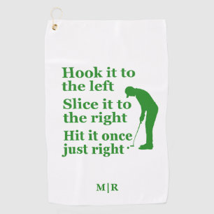 Funny Golf Thema Quote Hook es, schneiden Sie es, Golfhandtuch