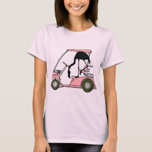 Funny Golf Themenwelt Golf Cart Flamingo Golf Cadd T-Shirt