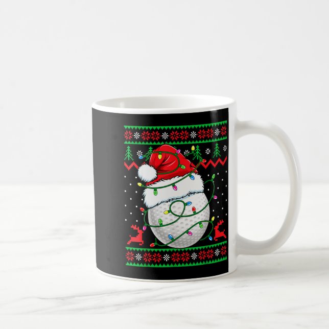 Funny Golf Ugly Christmas Sweater Womens Mens Golf Kaffeetasse (Rechts)