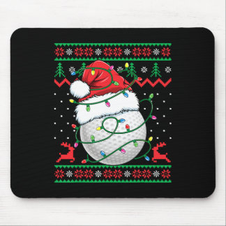 Funny Golf Ugly Christmas Sweater Womens Mens Golf Mousepad