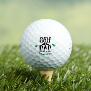 Funny Golf Vater mit Hut und Mustache Monogram Golfball
