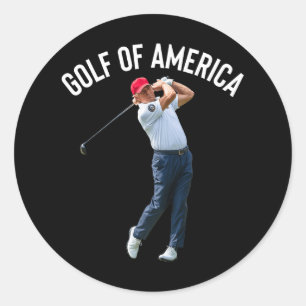 Funny Golf von Amerika Donald Trump Runder Aufkleber