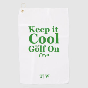 Funny Golf Zitat Behielt es Cool und Golf on Initi Golfhandtuch