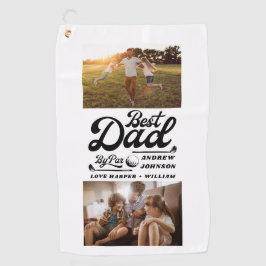 Funny Golfer Bester Vater Par Foto | Name der Mono Golfhandtuch