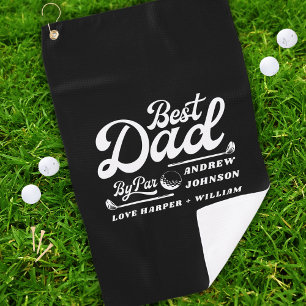 Funny Golfer Bester Vater Par   Name der Monogramm Golfhandtuch