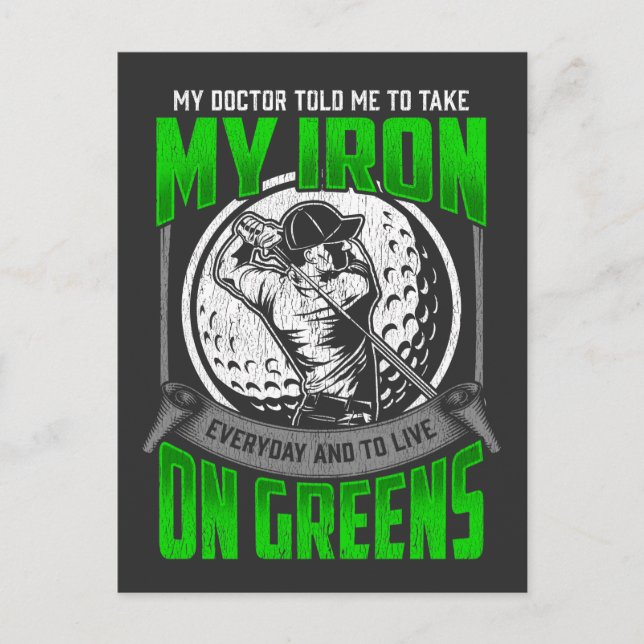 Funny Golfer Course Zitat Golf Player Spaß Postkarte (Vorderseite)