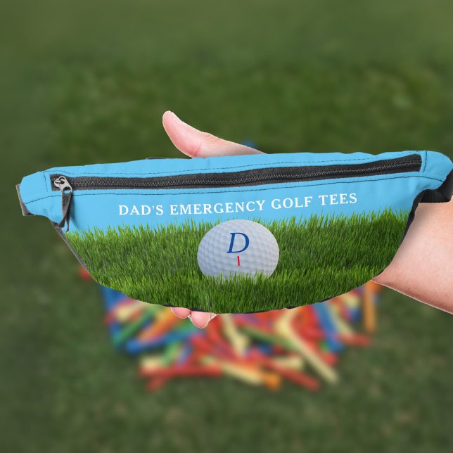 Funny Golfer Emergency Golf T-Shirts Monogram Bauchtasche (Perfect waist bag to carry your emergency golf tees. Just add your initial and golf ball number)
