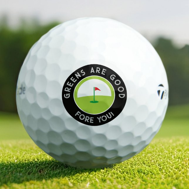 Funny Golfer Gift – GREENS ARE GOOD FORE YOU! Golfball (Funny Golfer Gift – GREENS ARE GOOD FORE YOU! Golf Balls)
