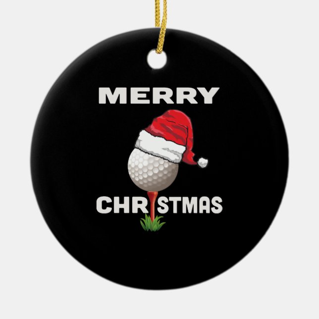 Funny Golfer Holiday Keramik Ornament (Vorne)