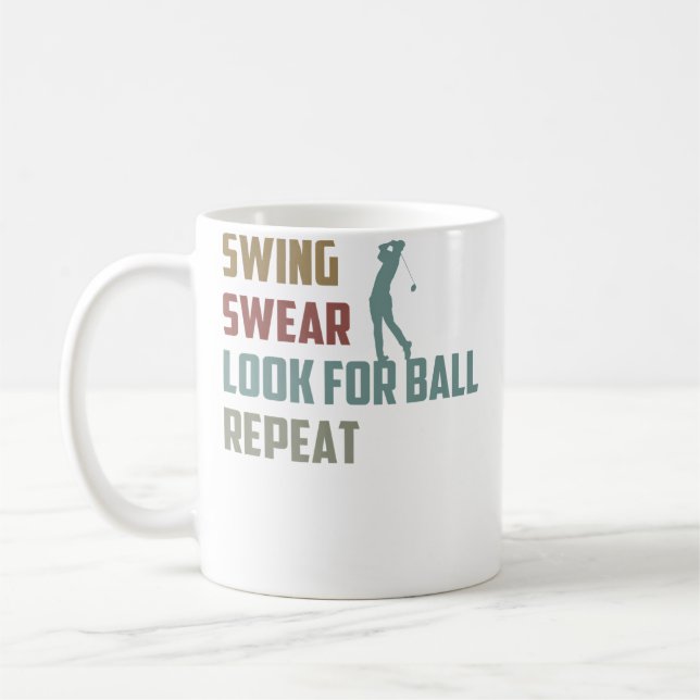 Funny Golfer Look For Ball Repeat Golf Player Kaffeetasse (Links)