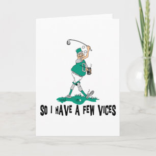 Funny Golfer mit Gewächsen Feiertagskarte