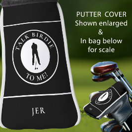 Funny Golfer Saying Custom Monogram Black & White Golf Headcover