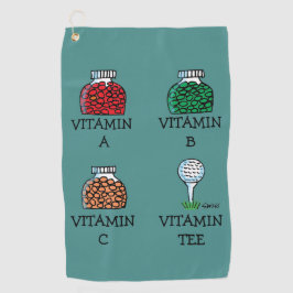 Funny Golfer Vitamin T-Shirt Cartoon Golfhandtuch