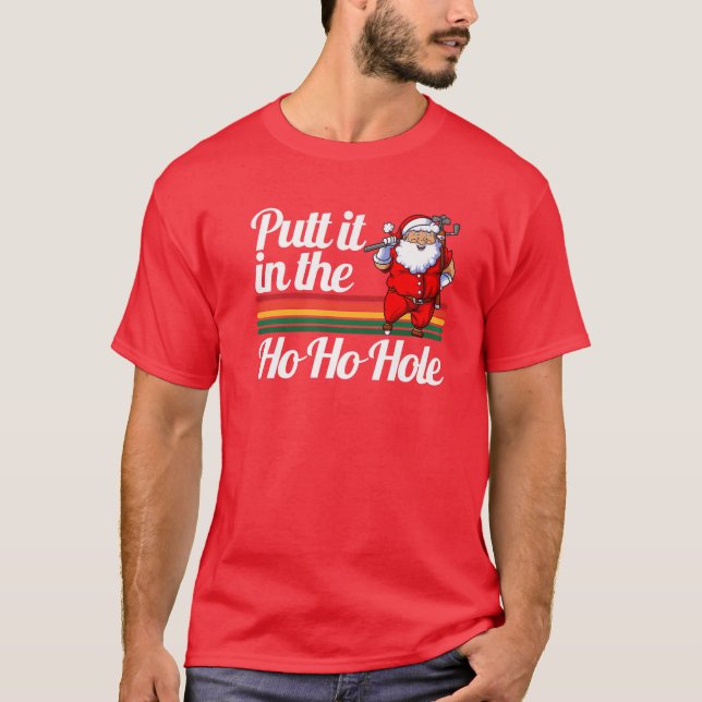 Funny Golfing Christmas Tee Holiday Golf Ball Sant (Vorderseite)