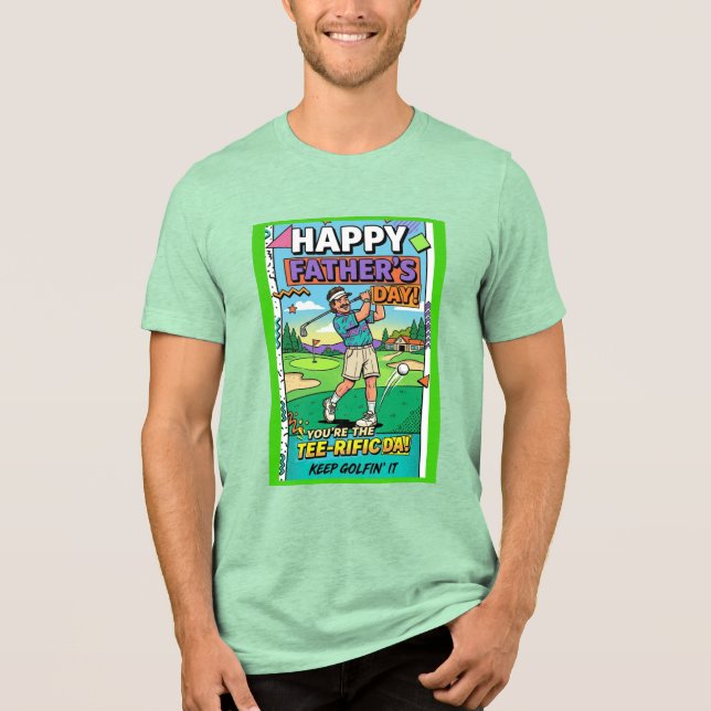 Funny Golfing Father's Day Tee-rific Dad Retro Tri-Blend Shirt (Vorderseite)