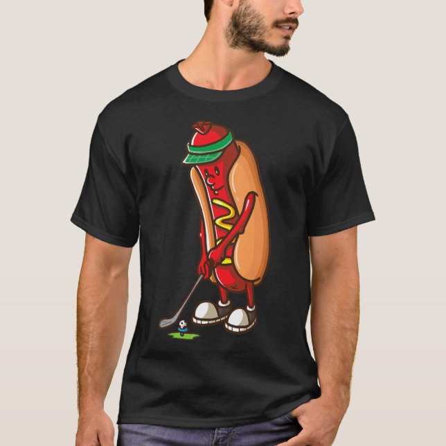 Funny Golfing Hot Dog Golf Shirts für Männer Bo (Vorderseite)