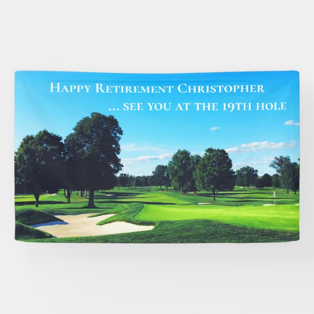 Funny Golfing Retirement Herzlichen Glückwunsch Banner (Horizontal)