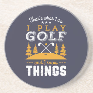 Funny Golfing Zitat Ich spiele Golf und ich kenne  Getränkeuntersetzer