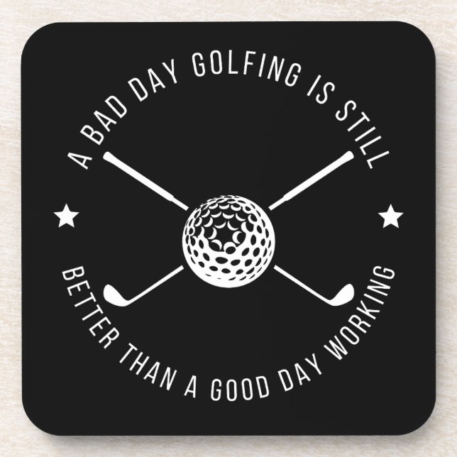 Funny Golfwork-Zitat Getränkeuntersetzer (Vorderseite)
