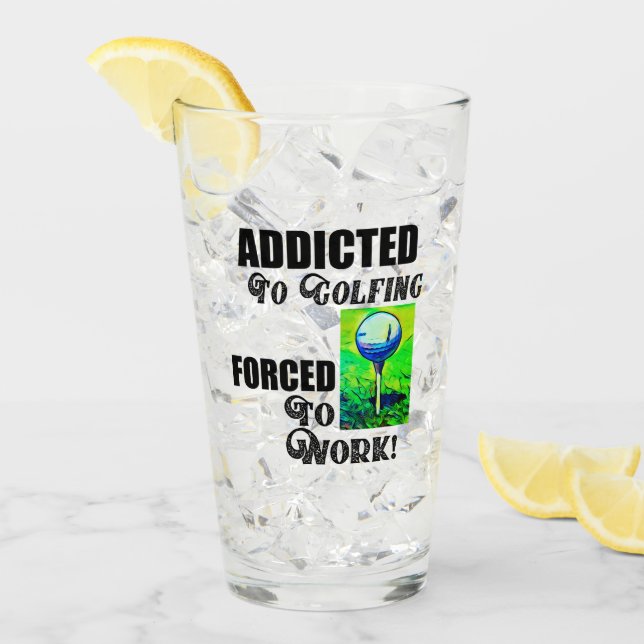 Funny Golfwork Zitat Sport Hobby Männer Glas (Vorderseite Ice)