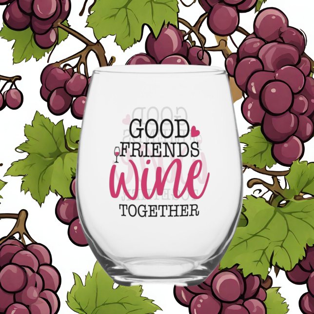 Funny good Friends wine Weinglas Ohne Stiel (Von Creator hochgeladen)